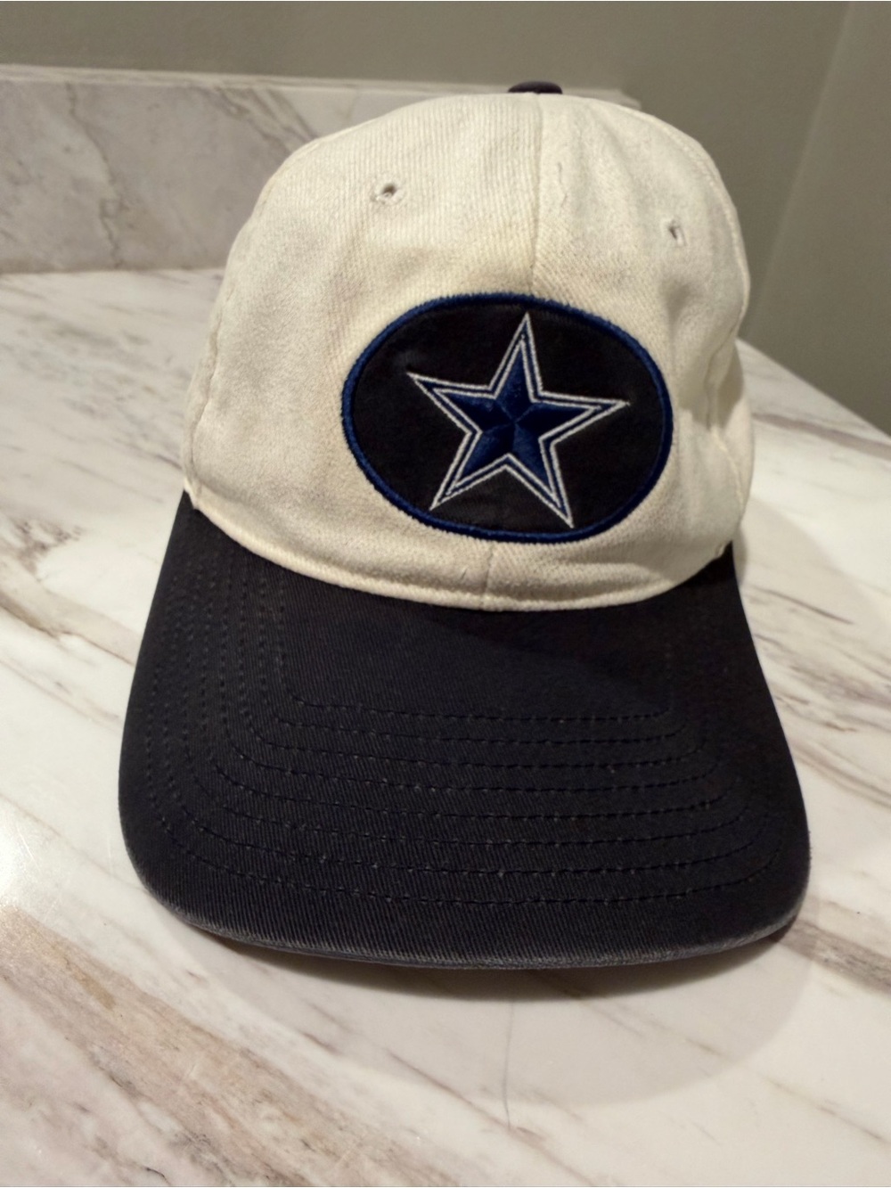 Vintage Dallas Cowboys Strapback Embroidered Patch Hat Logo Star White & Blue
